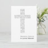 Bijbelversen van John 14 White Memorial Service Kaart (Staand voorkant)