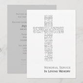 Bijbelversen van John 14 White Memorial Service Kaart (Voorkant / Achterkant)