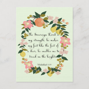 Bijbelverses Art - Habakkuk 3:19 Briefkaart