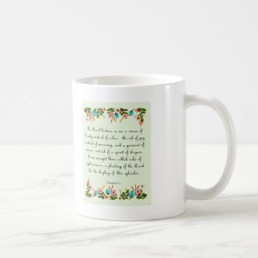 Bijbelverses Art - Isaiah 61:3 Koffiemok (Rechts)