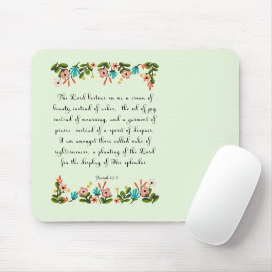 Bijbelverses Art - Isaiah 61:3 Muismat (Met muis)