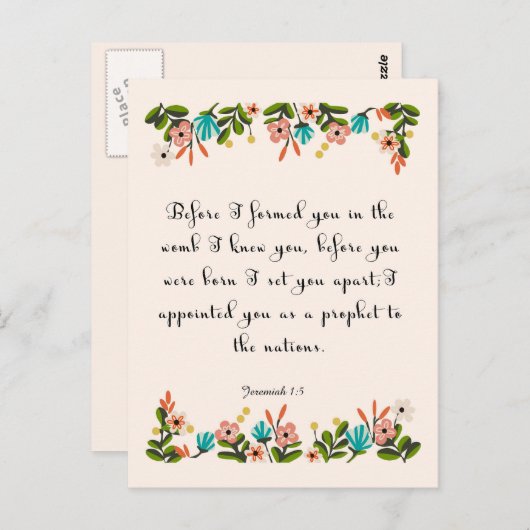 Bijbelverses Art - Jeremiah 1:5 Briefkaart (Voorkant / Achterkant)