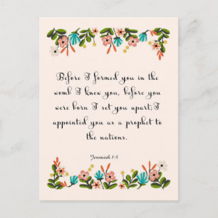 Bijbelverses Art - Jeremiah 1:5 Briefkaart
