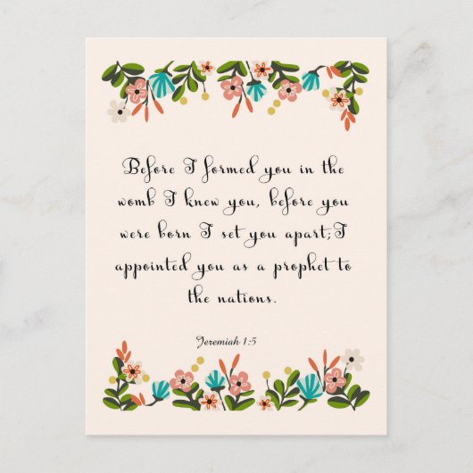 Bijbelverses Art - Jeremiah 1:5 Briefkaart (Voorkant)