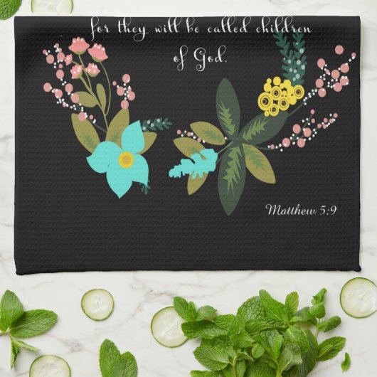 Bijbelverses Art - Matthew 5:9 Theedoek (Gevouwen)