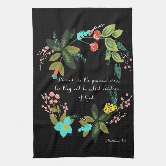 Bijbelverses Art - Matthew 5:9 Theedoek (Verticaal)