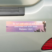 Bijbelverses Love Quote Gezegde Romans 12:21 Bumpersticker (Op auto)