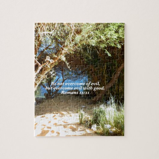 Bijbelverses Love Quote Gezegde Romans 12:21 Legpuzzel (Verticaal)