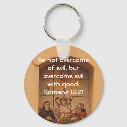 Bijbelverses Love Quote Gezegde Romans 12:21 Sleutelhanger (Voorkant)