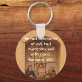 Bijbelverses Love Quote Gezegde Romans 12:21 Sleutelhanger (Voorkant)