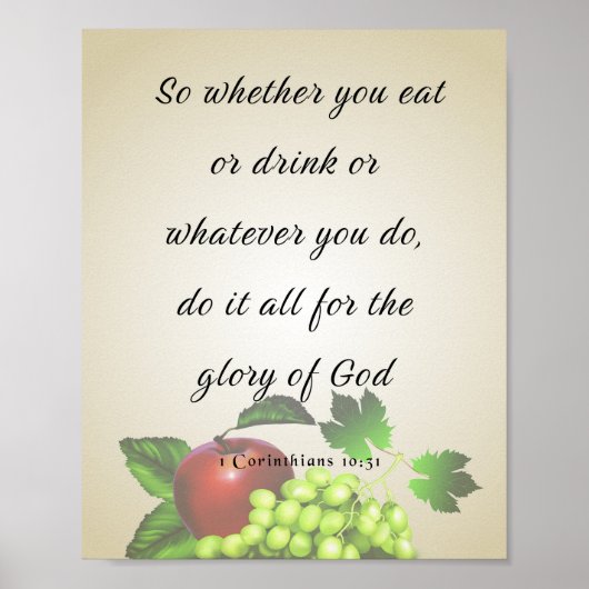 Bijbelversie, 1 Corinthians 10:31 Poster (Voorkant)
