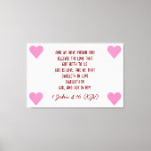 Bijbelversie 1 John 4:16 (KJV) Valentijnsdag Canvas Afdruk (Voorkant)