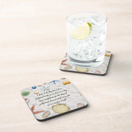 Bijbelversie 1 John 4:17 Bier Onderzetter (Rechterzijde)