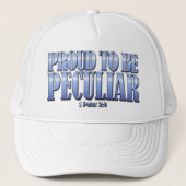 Bijbelversie: 1ste Peter 2:9 Proud om Peculiar te  Trucker Pet (Voorkant)