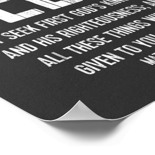 Bijbelversie Aanmoediging, Scripture Matthew 6:33 Poster (Hoek)