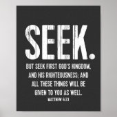 Bijbelversie Aanmoediging, Scripture Matthew 6:33 Poster (Voorkant)