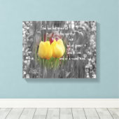 Bijbelversie en tulpen canvas afdruk (Insitu (Houten vloer))