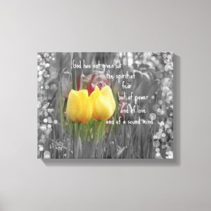 Bijbelversie en tulpen canvas afdruk