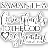 Bijbelversie geeft Bedankt Christelijk modern scri Sticker (Voorkant)