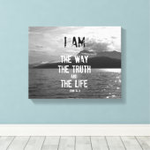 Bijbelversie: Ik ben de Manier, Waarheid, Leven Canvas Afdruk (Insitu (Houten vloer))