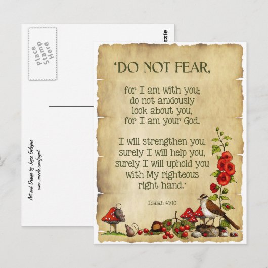 Bijbelversie, Isaiah 41:10, niet bang, Natuur art Briefkaart (Voorkant / Achterkant)