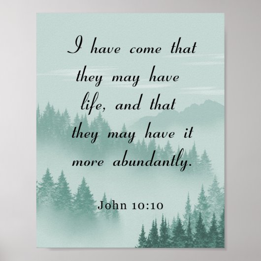 Bijbelversie, John 10:10, meer overvloed Poster (Voorkant)