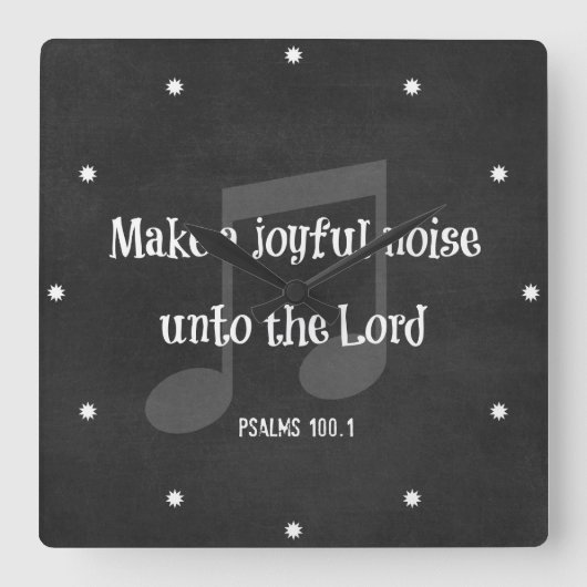 Bijbelversie: maak een vrolijk geluid vierkante klok (Voorkant)