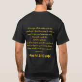 Bijbelversie - Malachi 3:10 (KJV) - Geel op zwart T-shirt (Achterkant)