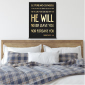 Bijbelversie met scripts - Deuteronomie 31:6 Canvas Afdruk (Insitu (Slaapkamer))