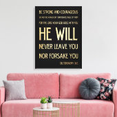 Bijbelversie met scripts - Deuteronomie 31:6 Canvas Afdruk (Insitu (Woonkamer))