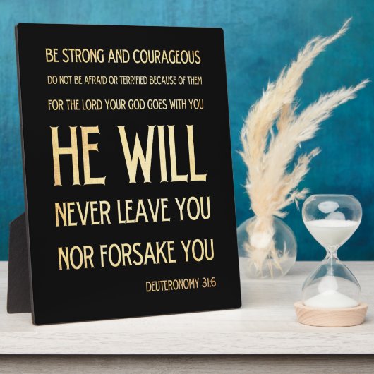 Bijbelversie met scripts - Deuteronomie 31:6 Fotoplaat (Zijkant)