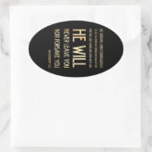Bijbelversie met scripts - Deuteronomie 31:6 Ovale Sticker (Tas)