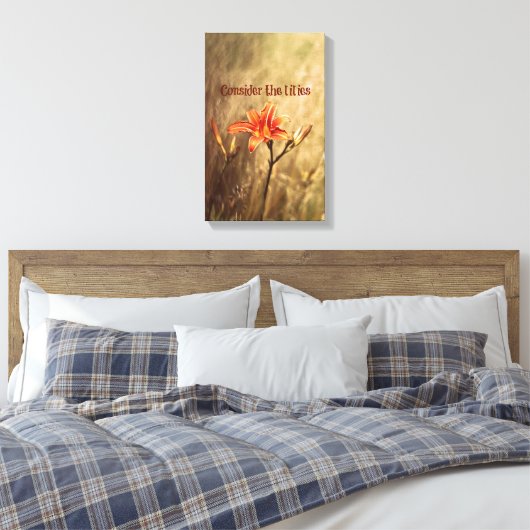 Bijbelversie: Overweeg de gelilies Canvas Afdruk (Insitu (Slaapkamer))