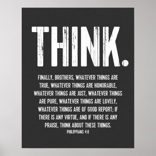 Bijbelversie, scripts Philippians 4:8 Moderne Poster (Voorkant)