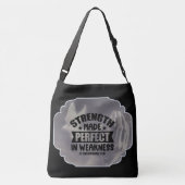 Bijbelversie: "Sterkte ideaal in zwakte" Crossbody Tas (Achterkant)