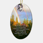 Bijbelversie voor regenboogbos Christelijke script Keramisch Ornament (Links)