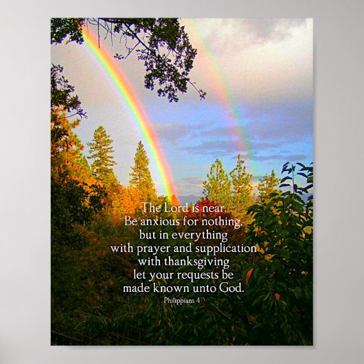 Bijbelversie voor regenboogbos Christelijke script Poster (Voorkant)