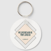 Bijbelversie waar we van hielden omdat hij van ons sleutelhanger (Voorkant)