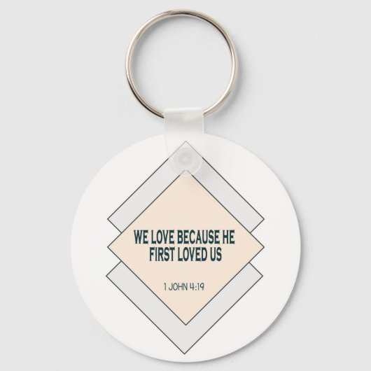 Bijbelversie waar we van hielden omdat hij van ons sleutelhanger (Voorkant)