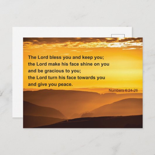 Bijbelversie - zegeling: De Heer Bless U  Briefkaart (Voorkant / Achterkant)