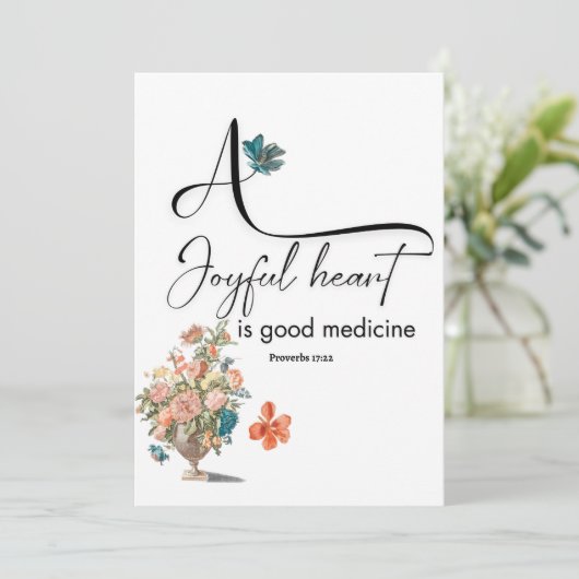 Bijbelversum A Joyful Heart Kaart (Staand voorkant)