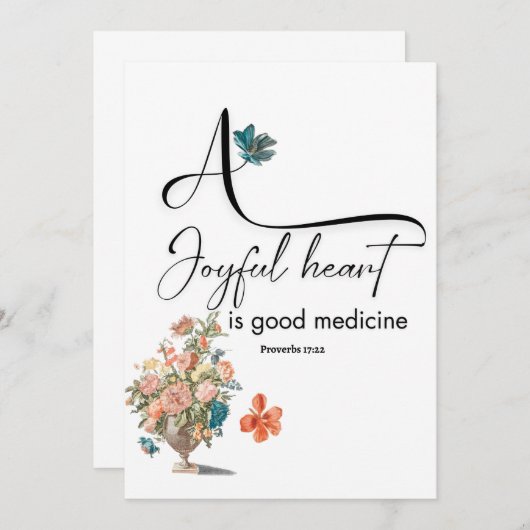 Bijbelversum A Joyful Heart Kaart (Voorkant / Achterkant)
