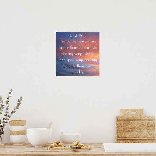 Bijbelversum Isaiah 60:1 zonsondergang Poster (Keuken)