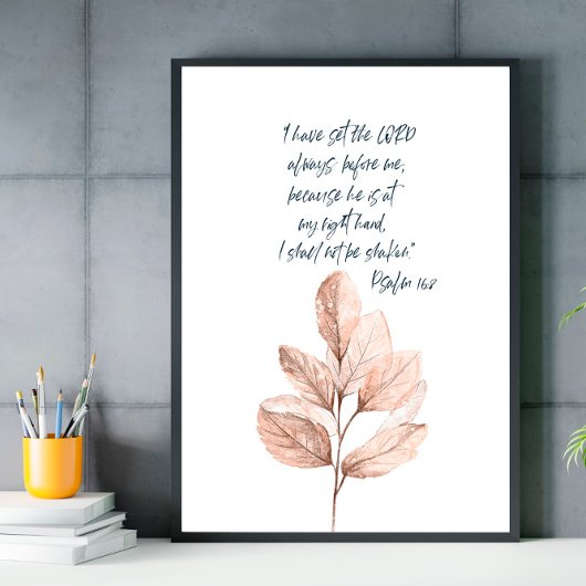 Bijbelversum Lord Psalm Leafy poster