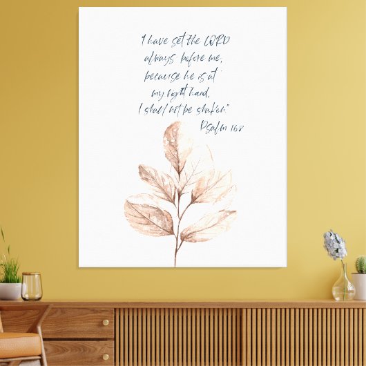 Bijbelversum Lord Psalm Leafy poster Canvas Afdruk (Insitu (Woonkamer))