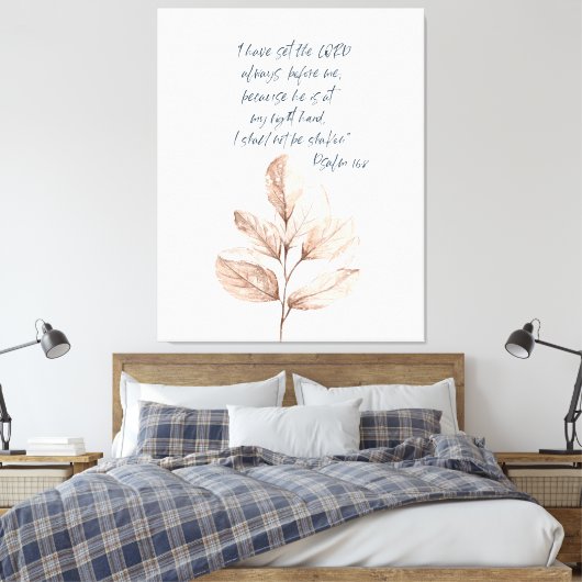 Bijbelversum Lord Psalm Leafy poster Canvas Afdruk (Insitu (Slaapkamer))