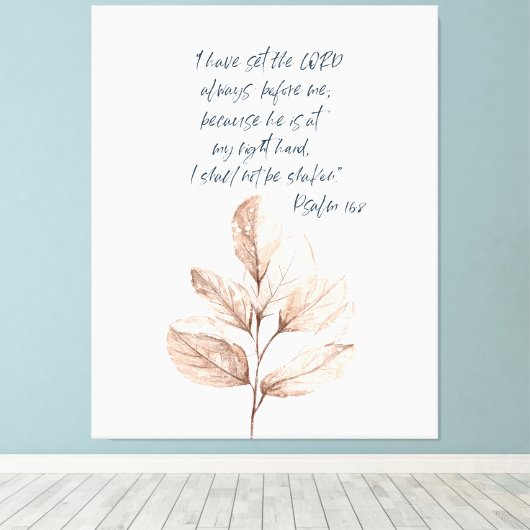 Bijbelversum Lord Psalm Leafy poster Canvas Afdruk (Insitu (Houten vloer))
