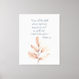Bijbelversum Lord Psalm Leafy poster Canvas Afdruk