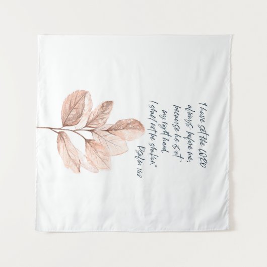 Bijbelversum Lord Psalm Leafy scriptie Wandkleed (Voorkant (horizontaal))