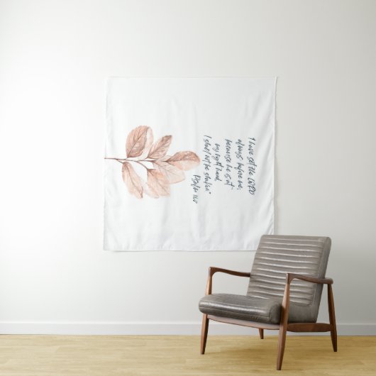 Bijbelversum Lord Psalm Leafy scriptie Wandkleed (In Situ (horizontaal))